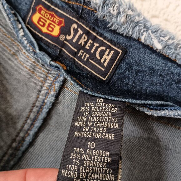 Vtg 90s Y2K Jeans Low Rise Fray Tattered Hem Medium Wash Blue Stretch 10 Women - Picture 5 of 8